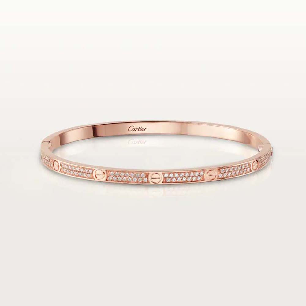 Cartier Women Love Necklace Small Model in Rose Gold with Diamonds