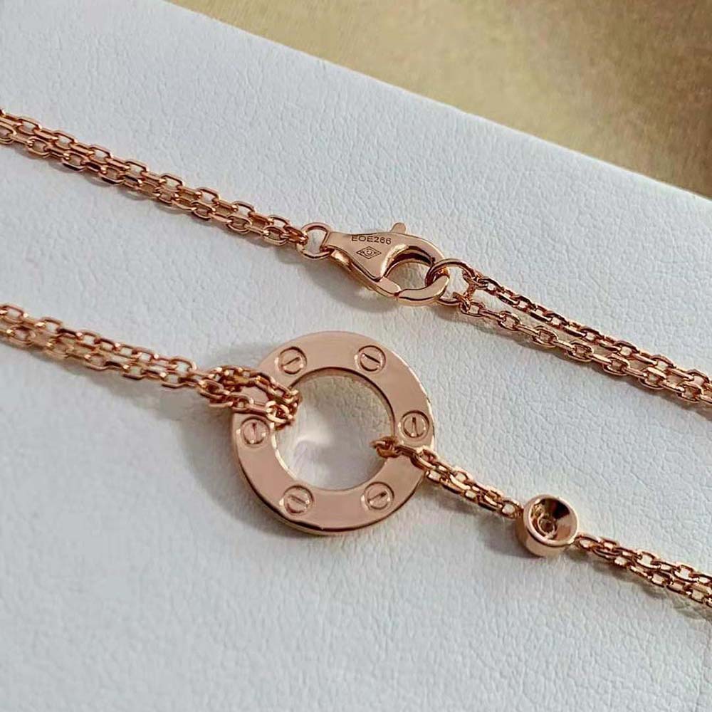 Cartier Women Love Necklace in Rose Gold with Diamonds (10)