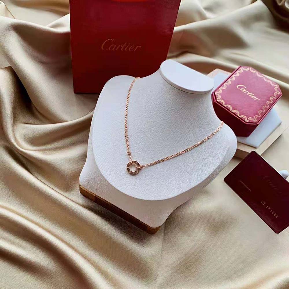 Cartier Women Love Necklace in Rose Gold with Diamonds (2)