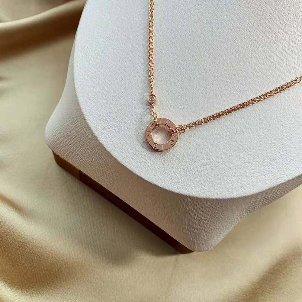 Cartier Women Love Necklace in Rose Gold with Diamonds (3)