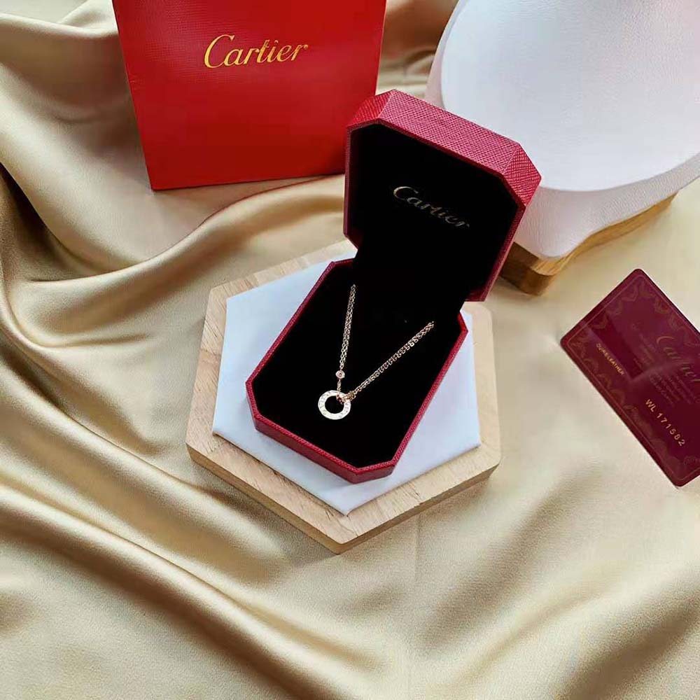 Cartier Women Love Necklace in Rose Gold with Diamonds (4)