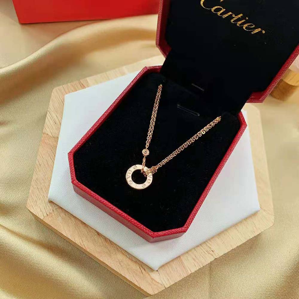 Cartier Women Love Necklace in Rose Gold with Diamonds (5)