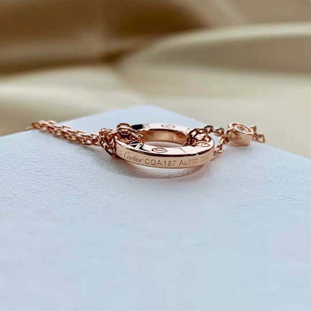 Cartier Women Love Necklace in Rose Gold with Diamonds (6)