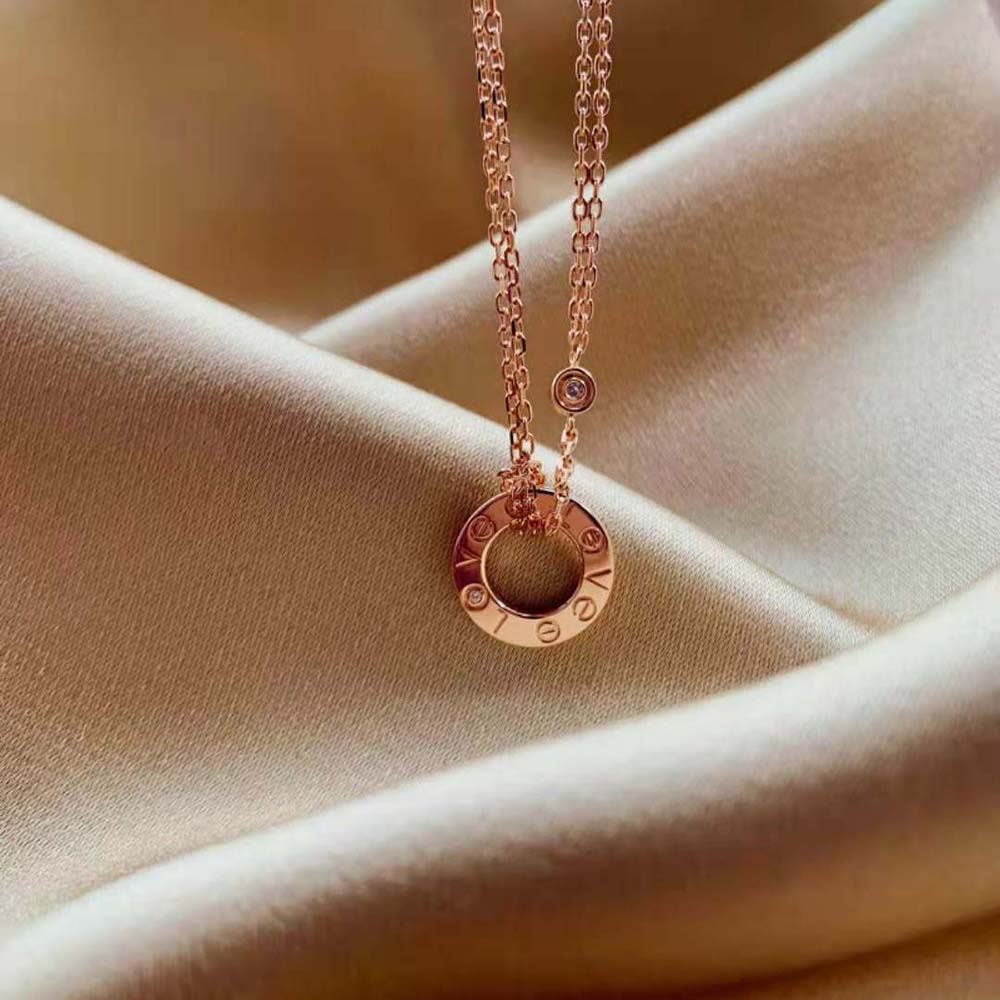 Cartier Women Love Necklace in Rose Gold with Diamonds (7)