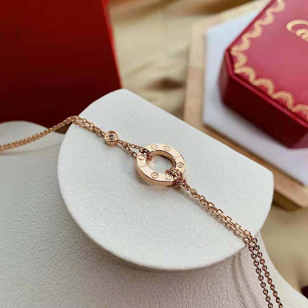 Cartier Women Love Necklace in Rose Gold with Diamonds (9)