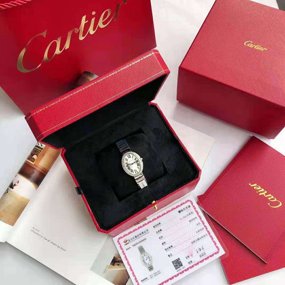 Cartier Women Mini Baignoire Watch Quartz Movement in Rhodiumized White Gold (2)