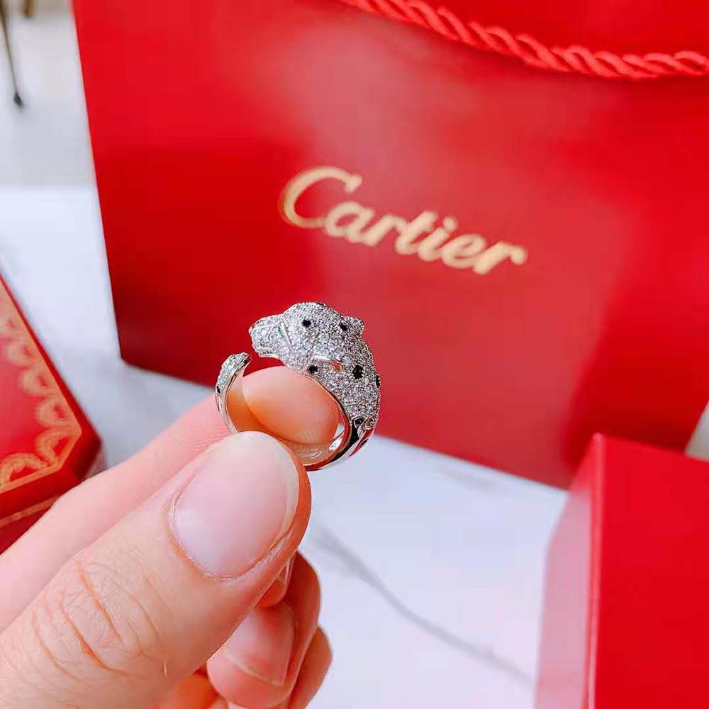 Cartier Women Panthère De Cartier Ring in White Gold with Diamonds (2)
