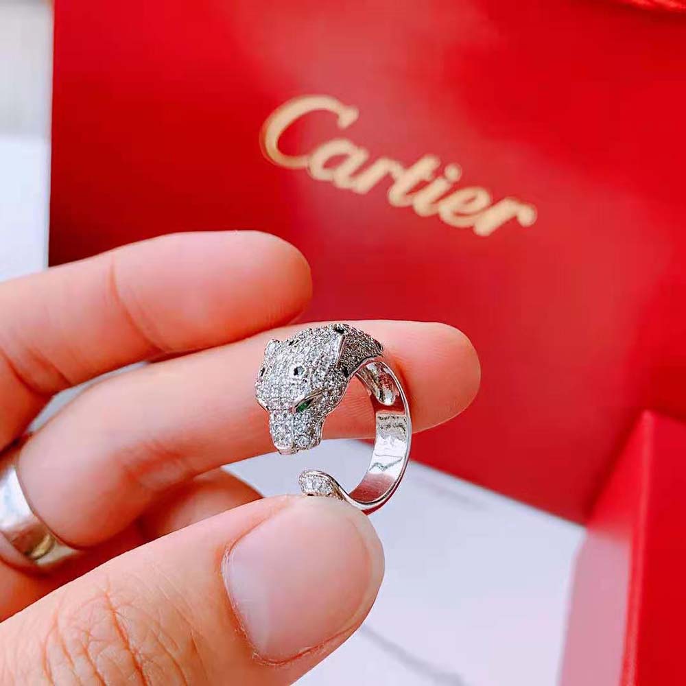 Cartier Women Panthère De Cartier Ring in White Gold with Diamonds (7)