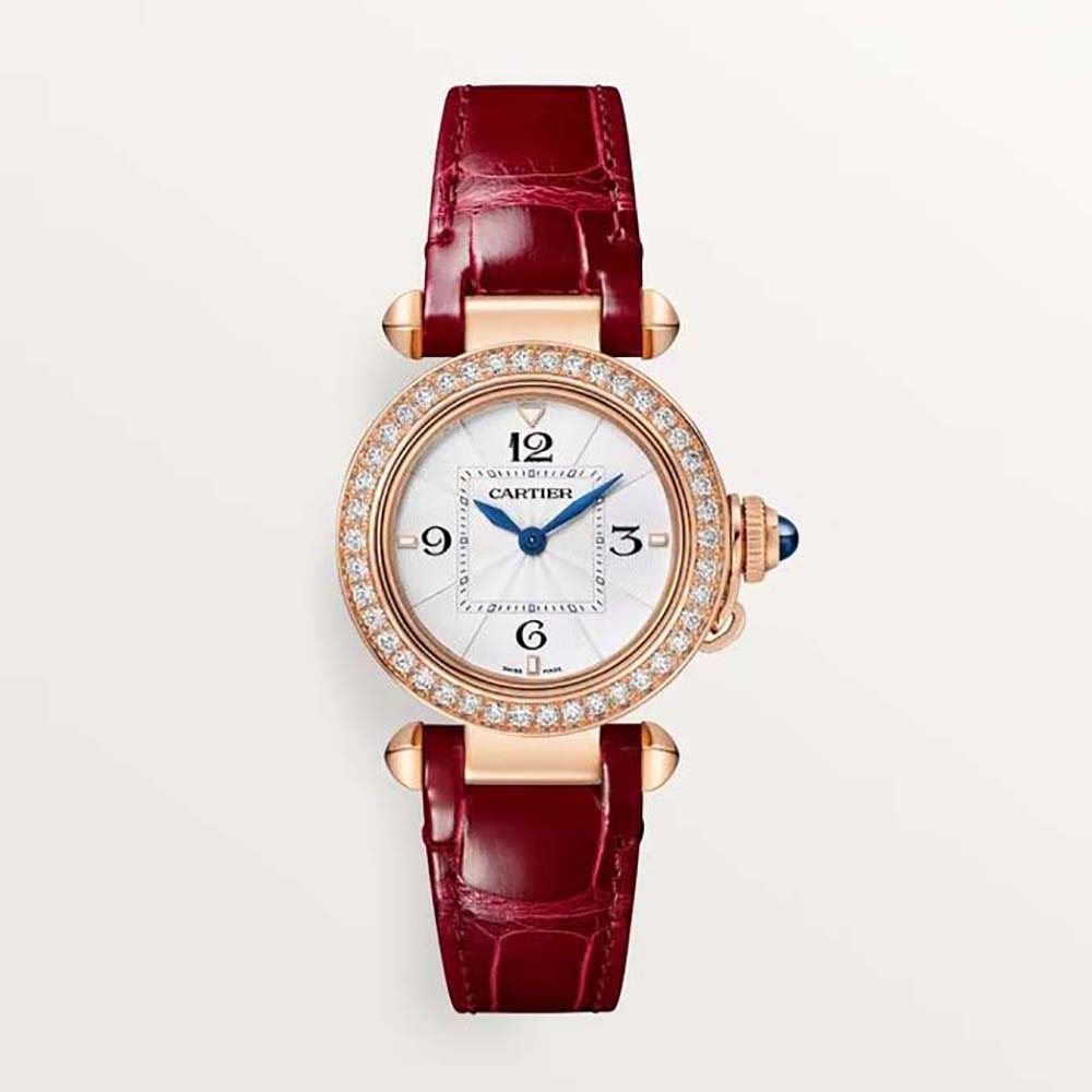 Cartier Women Pasha De Cartier Watch Quartz Movement 30 mm in Rose Gold-Red (1)