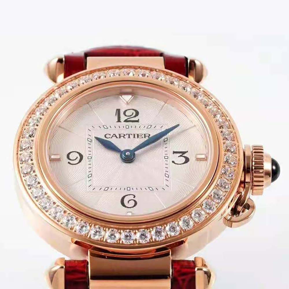 Cartier Women Pasha De Cartier Watch Quartz Movement 30 mm in Rose Gold-Red (3)