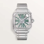 Cartier Women Santos De Cartier Watch Mechanical Movement 39.8 mm in Manual Winding-Green