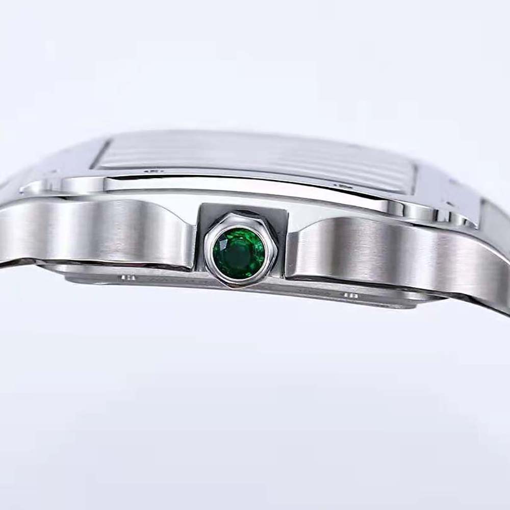 Cartier Women Santos De Cartier Watch Mechanical Movement 39.8 mm in Manual Winding-Green (6)