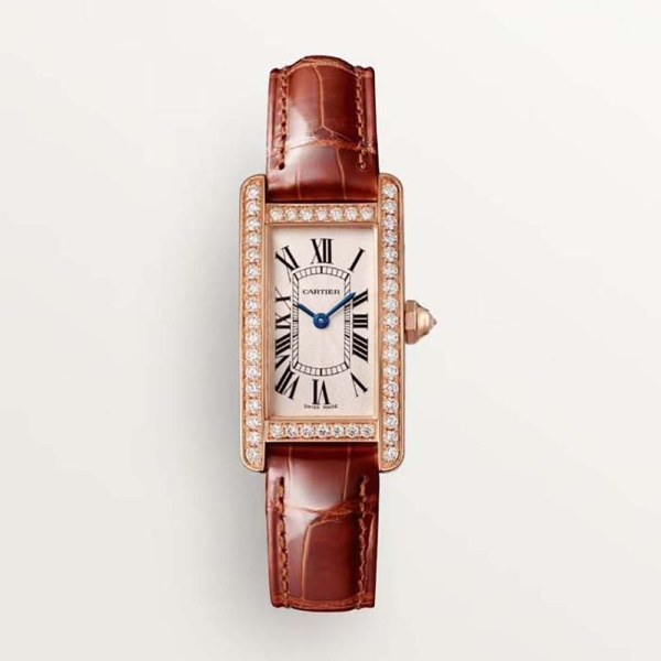 Cartier Women Tank Américaine Watch Small Model Quartz Movement in Rose Gold (1)