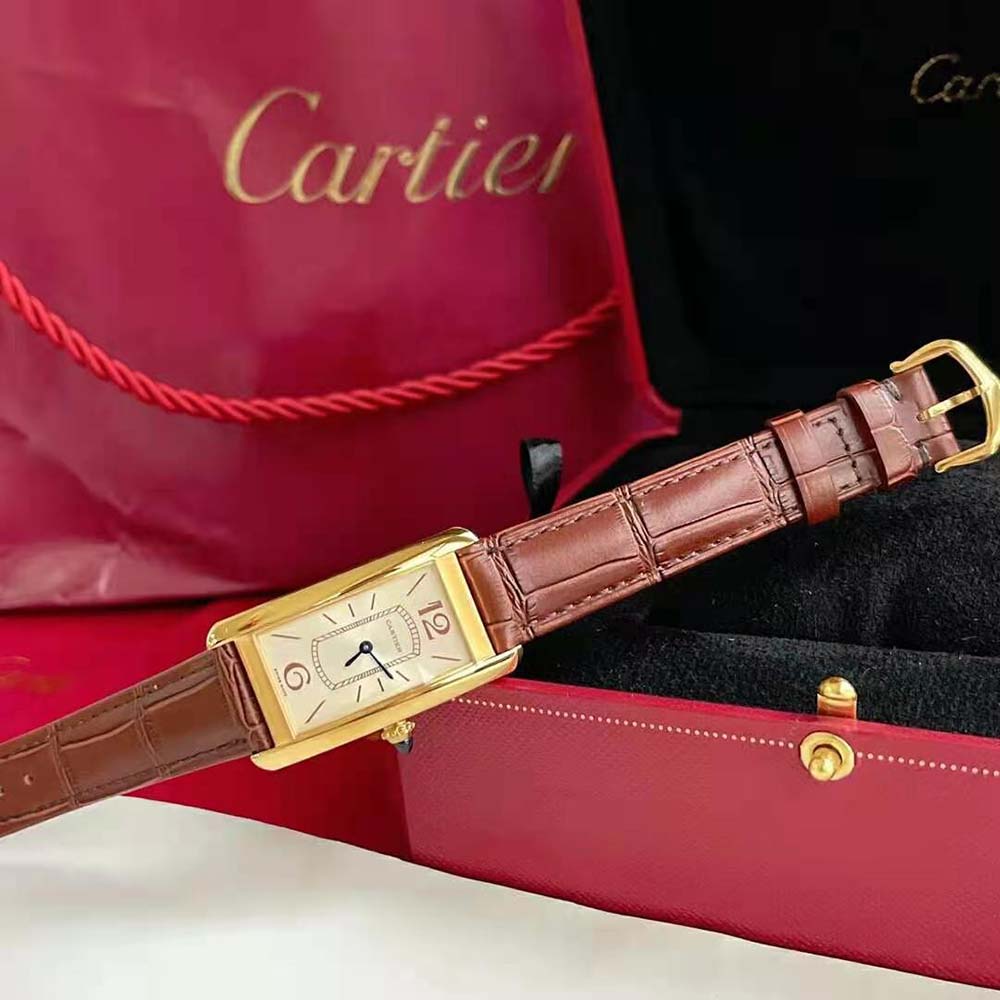 Cartier Women Tank Cintrée Watch Manual Winding in in Yellow Gold (5)