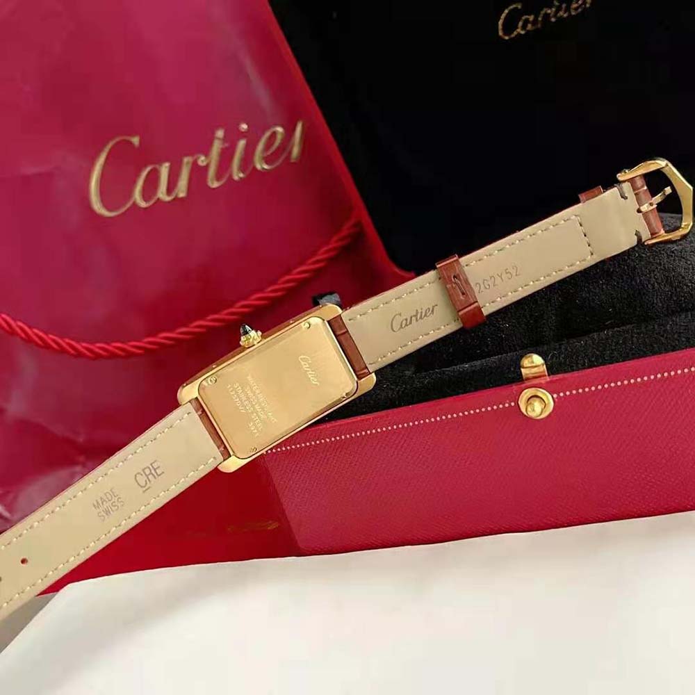 Cartier Women Tank Cintrée Watch Manual Winding in in Yellow Gold (6)