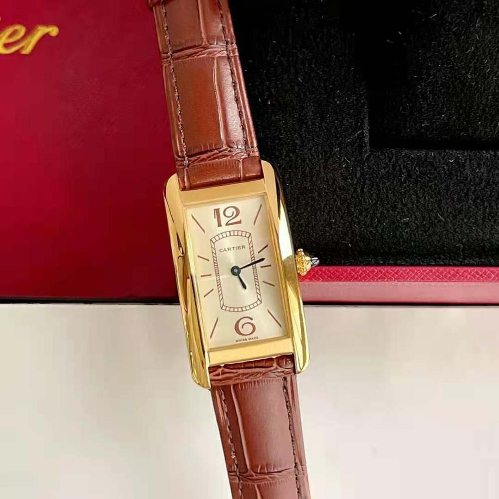 Cartier Women Tank Cintrée Watch Manual Winding in in Yellow Gold (7)