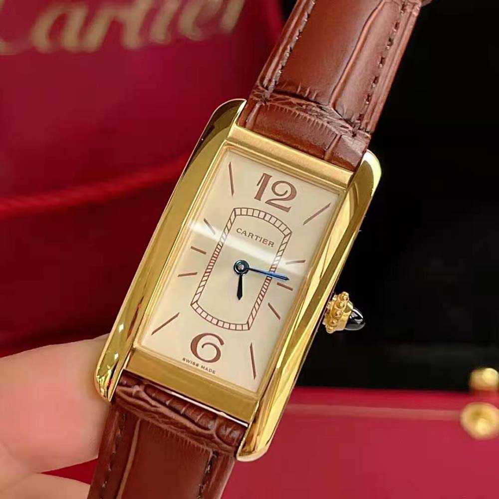 Cartier Women Tank Cintrée Watch Manual Winding in in Yellow Gold (9)