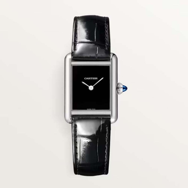 Cartier Women Tank Must De Cartier Watch Quartz Movement in Steel-Black (1)