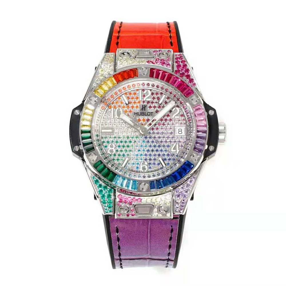 Hublot Men Big Bang One Click Steel Rainbow 33 mm in Polished Stainless Steel (2)