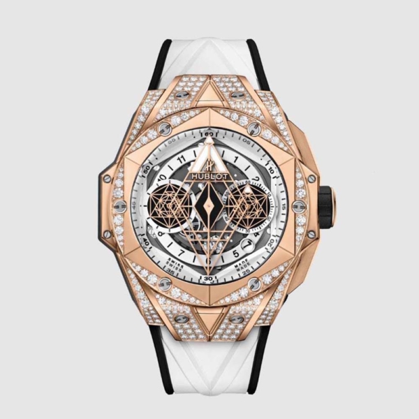 Hublot Men Big Bang Sang Bleu II King Gold White Pavé 45 mm (1)