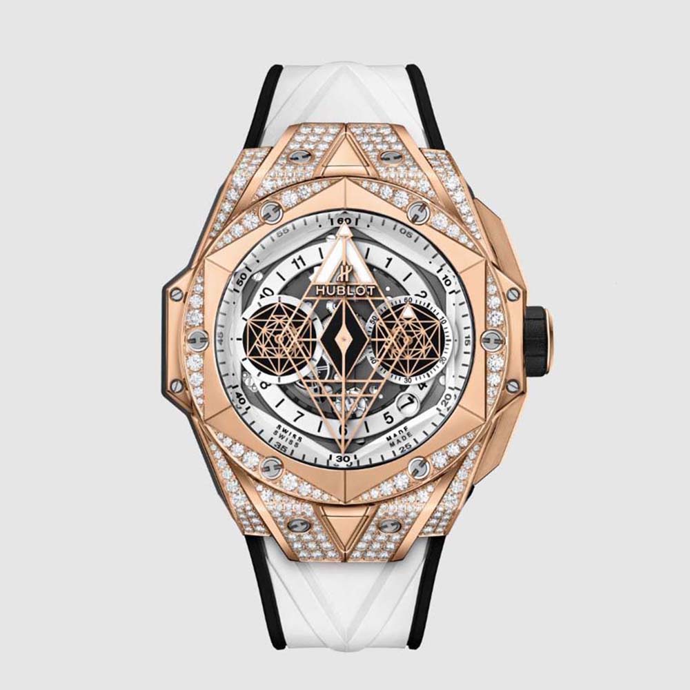 Hublot Men Big Bang Sang Bleu II King Gold White Pavé 45 mm (1)