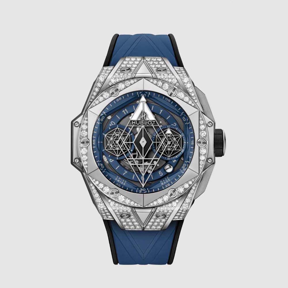 Hublot Men Big Bang Sang Bleu II Titanium Blue Pavé 45 mm (1)