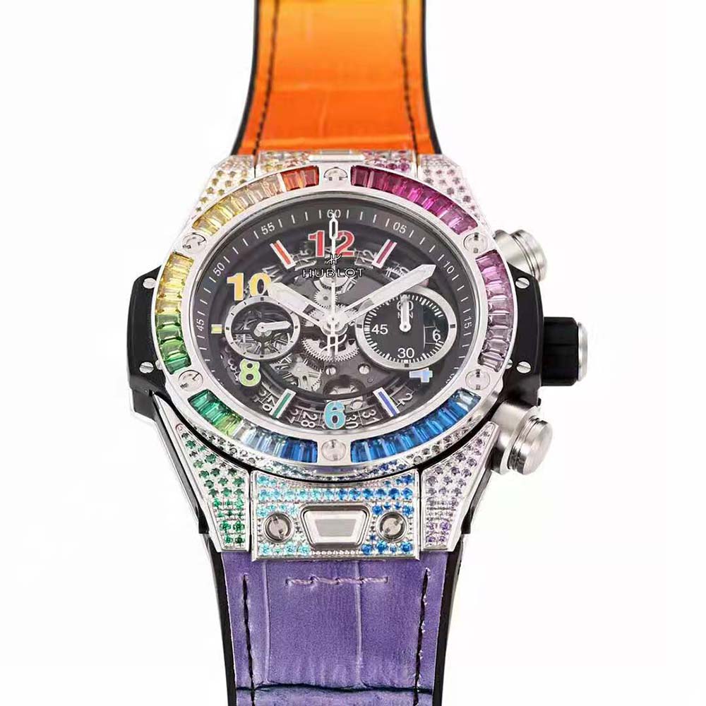 Hublot Men Big Bang Unico Titanium Rainbow 42 mm in Satin-Finished and Polished Titanium (4)