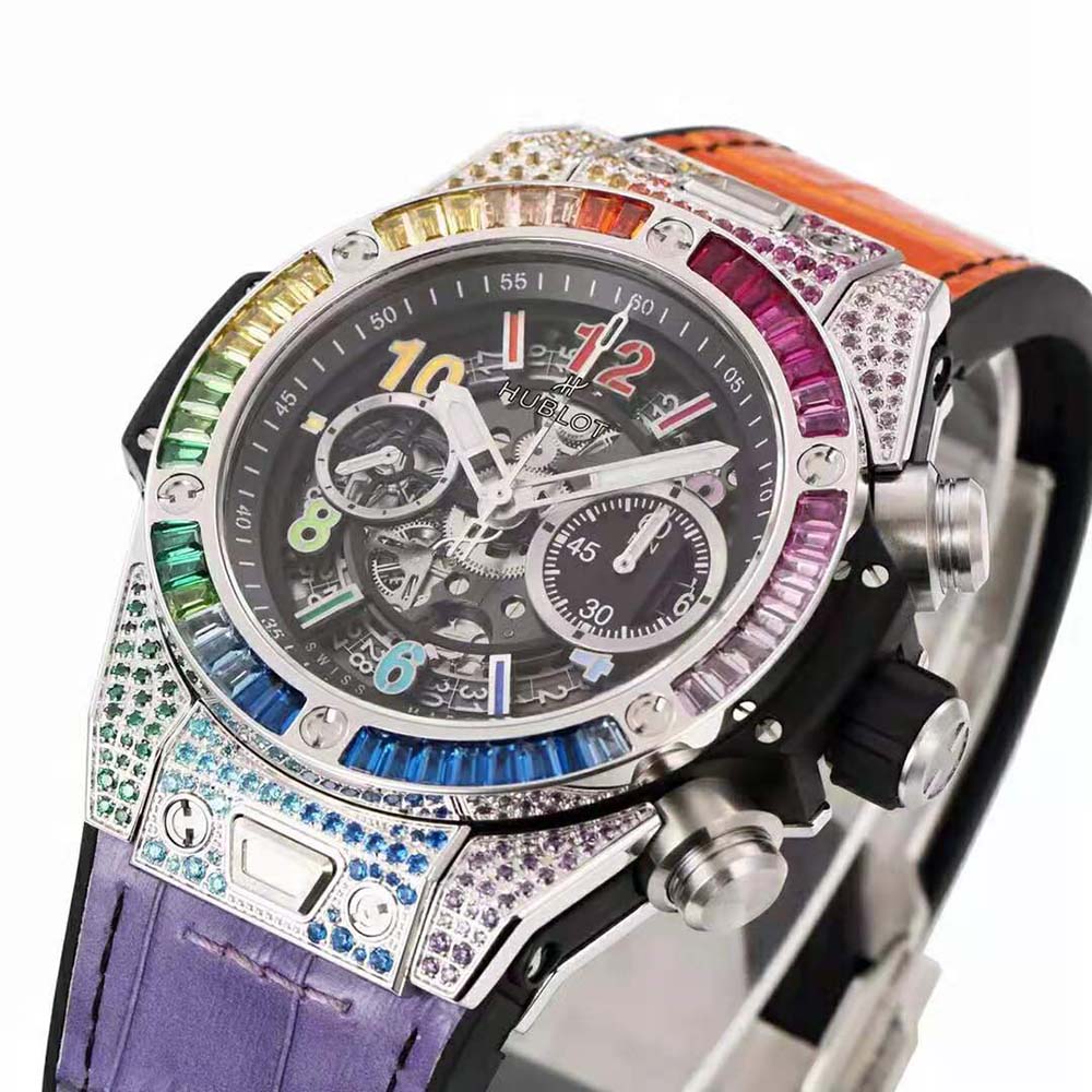 Hublot Men Big Bang Unico Titanium Rainbow 42 mm in Satin-Finished and Polished Titanium (5)