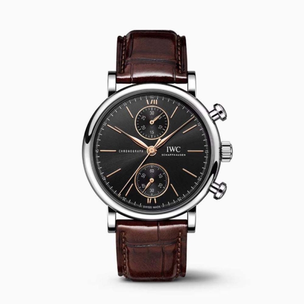IWC Men Portofino Chronograph 39mm Stainless Steel Case-Black (1)