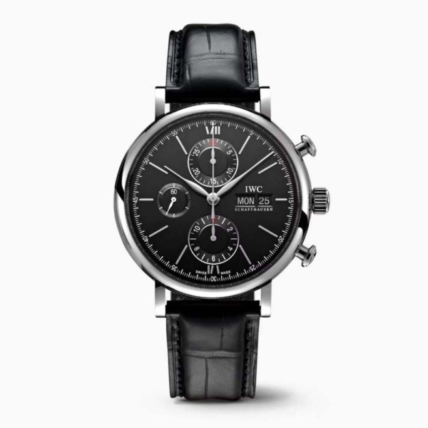 IWC Men Portofino Chronograph 42mm Stainless Steel Case-Black (1)