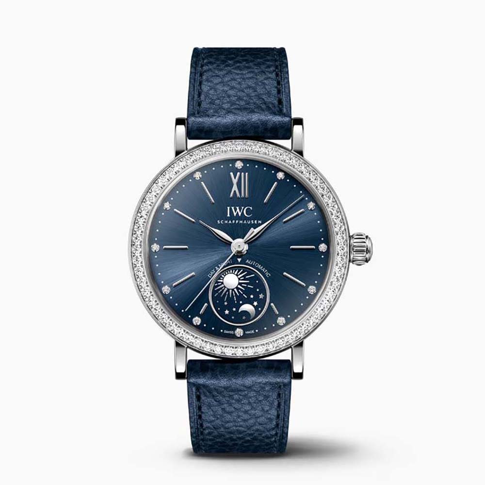IWC Women Portofino Automatic Day & Night 34 mm in Stainless Steel Case-Navy (1)
