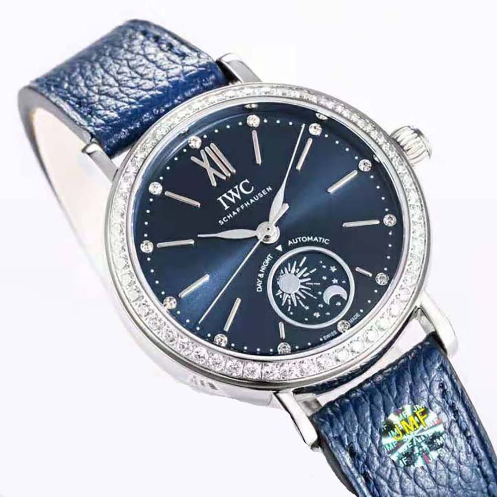 IWC Women Portofino Automatic Day & Night 34 mm in Stainless Steel Case-Navy (4)