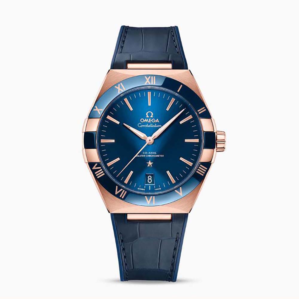 Omega Men Constellation Co‑Axial Master Chronometer 41 mm in Sedna Gold-Navy