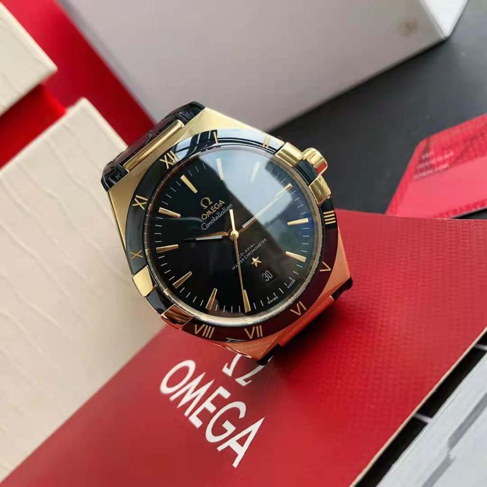 Omega Men Constellation Co‑Axial Master Chronometer 41 mm in Yellow Gold-Black (4)