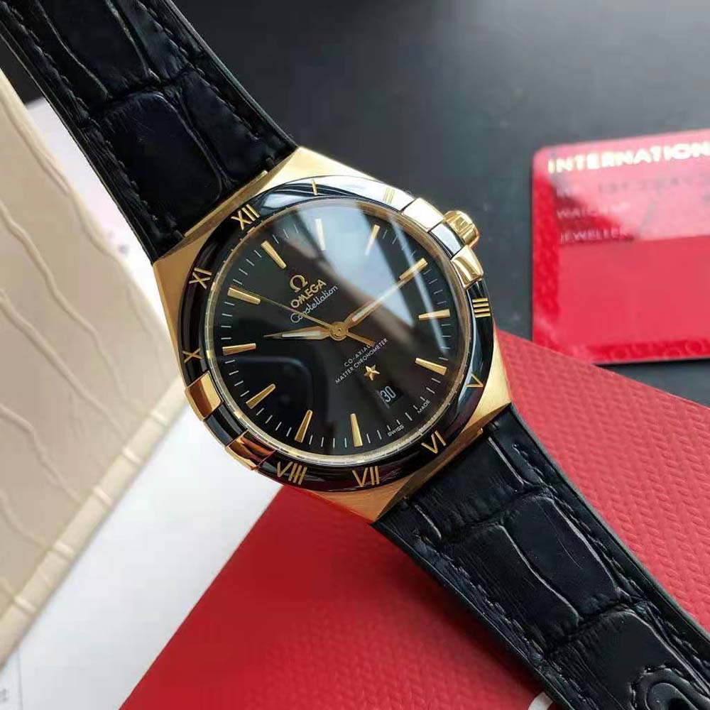 Omega Men Constellation Co‑Axial Master Chronometer 41 mm in Yellow Gold-Black (5)