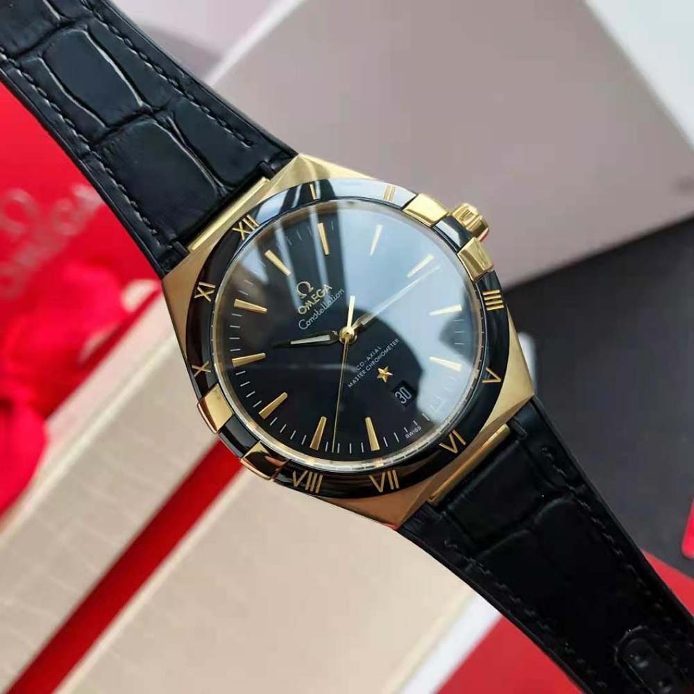 Omega Men Constellation Co‑Axial Master Chronometer 41 mm in Yellow Gold-Black (7)