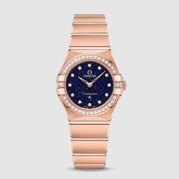 Omega Men Constellation Quartz Movement 25 mm in Stainless Steel-Navy (1)