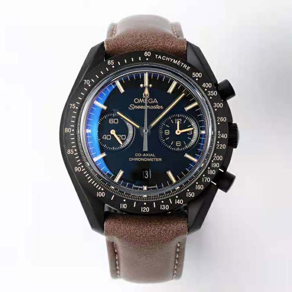 Omega Men Dark Side of the Moon Co‑Axial Chronometer Chronograph 44.25 mm in Black Ceramic-Brown (2)