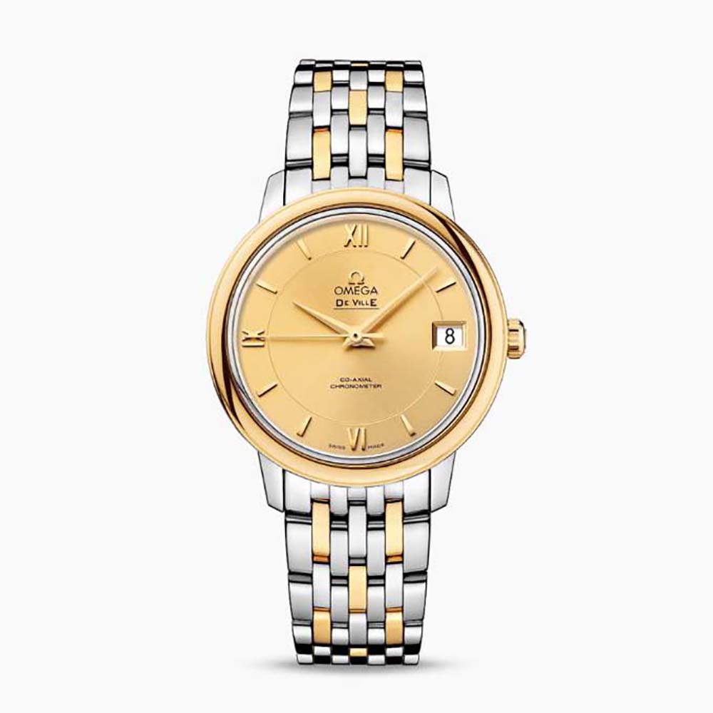 Omega Men Prestige Co‑Axial Chronometer 32.7 mm in Yellow Gold on Steel
