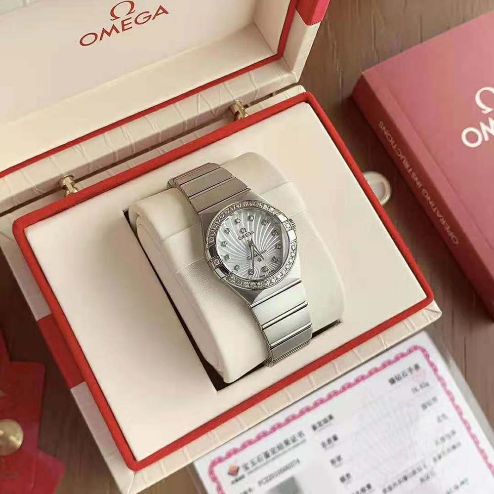 Omega Women Constellation Co‑Axial Chronometer 27 mm in Stainless Steel-Silver (3)
