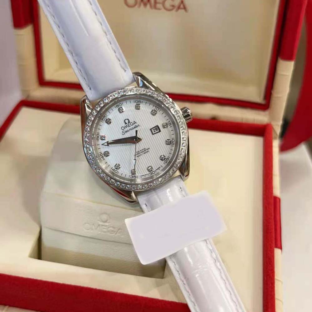 Omega Women Seamaster Aqua Terra 150Mco‑Axial Chronometer 34 mm-White (3)