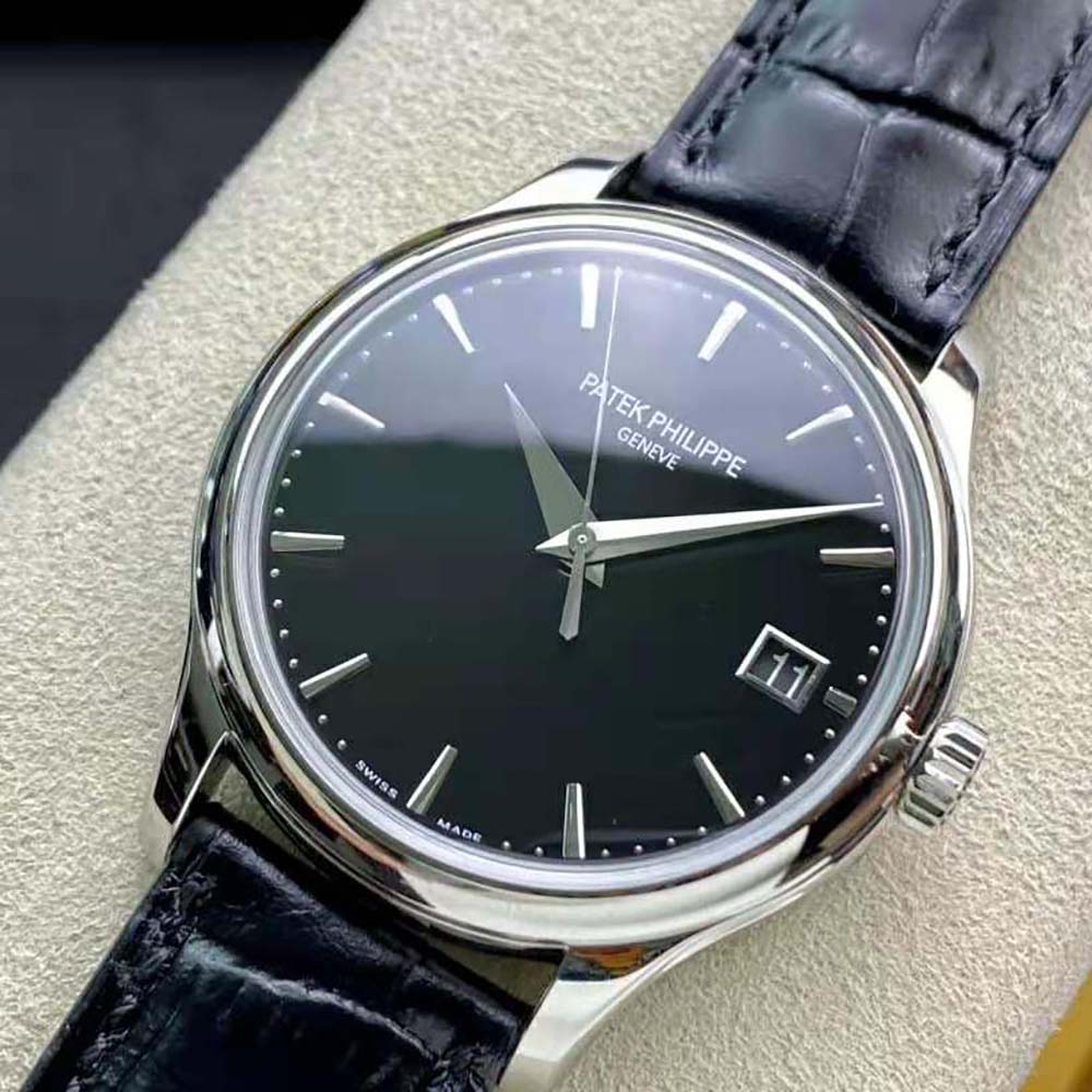 Patek Philippe Men Calatrava Self-Winding 39 mm in White Gold-Black (4)