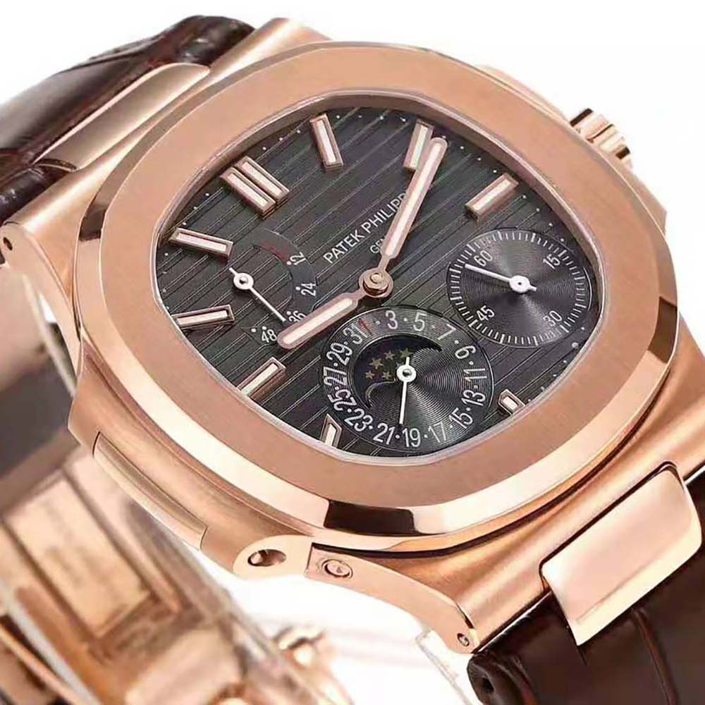 Patek Philippe Men Nautilus Self-Winding 40 mm in Rose Gold-Black (3)