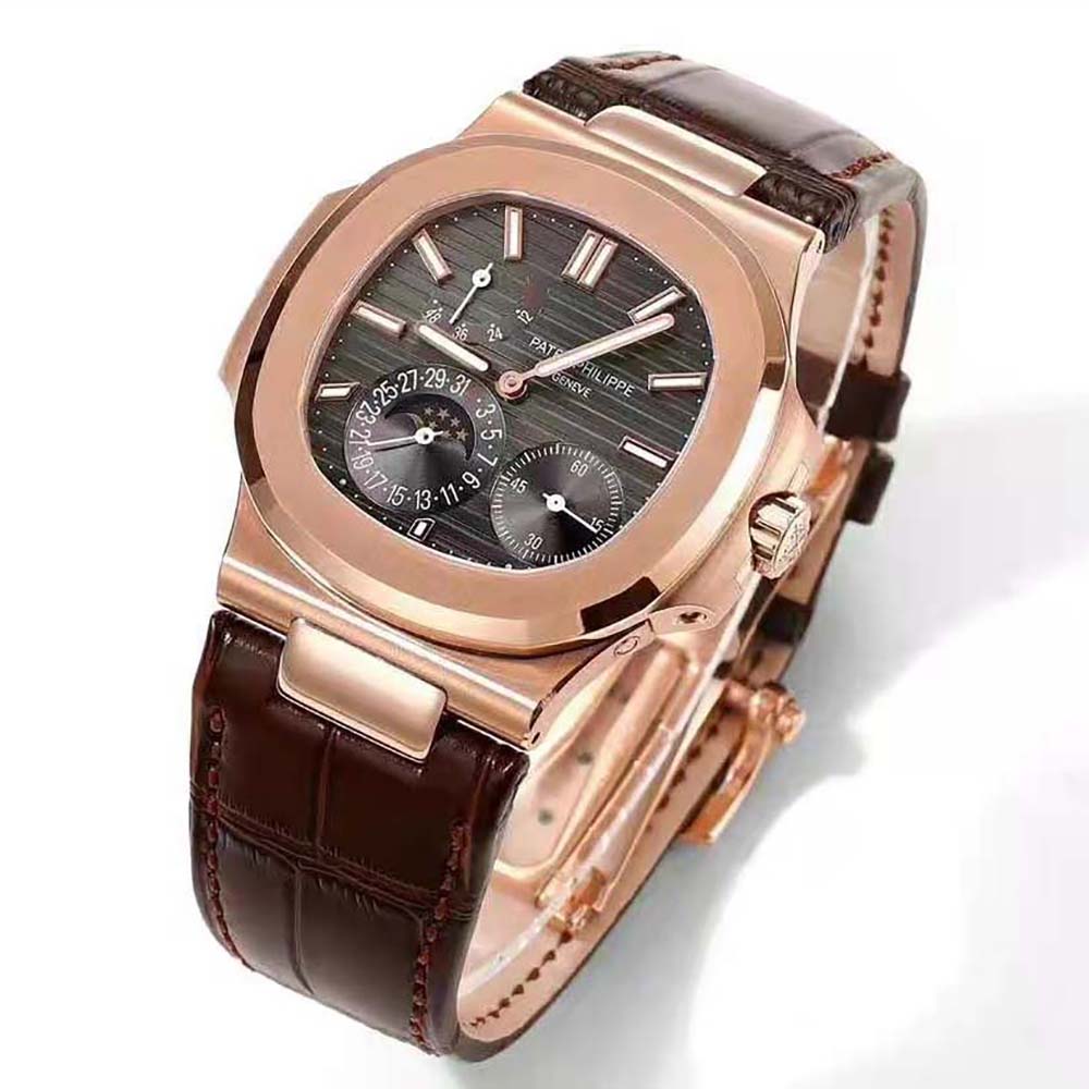 Patek Philippe Men Nautilus Self-Winding 40 mm in Rose Gold-Black (4)