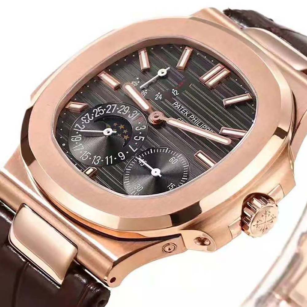 Patek Philippe Men Nautilus Self-Winding 40 mm in Rose Gold-Black (5)