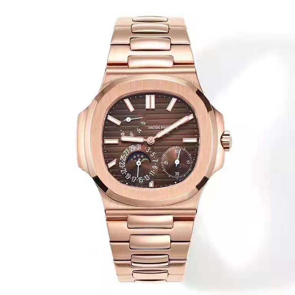 Patek Philippe Men Nautilus Self-Winding 40 mm in Rose Gold-Brown (2)