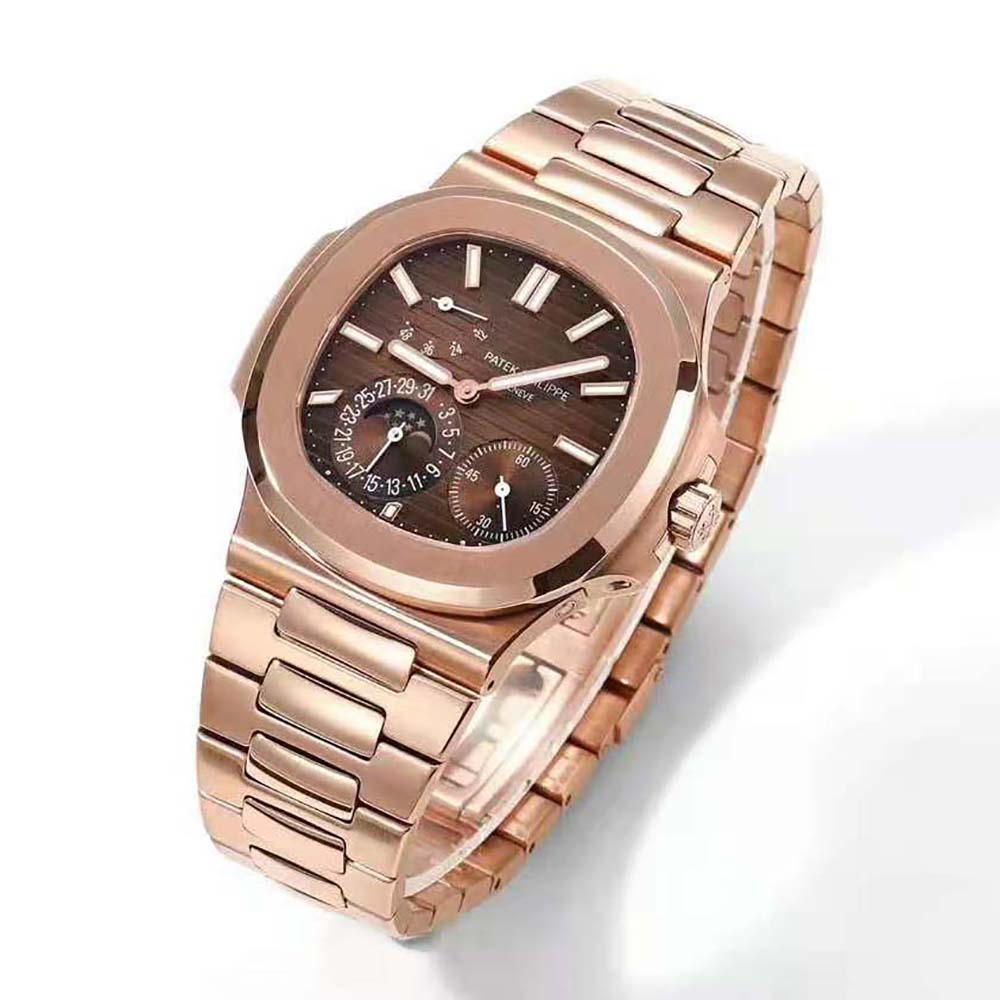 Patek Philippe Men Nautilus Self-Winding 40 mm in Rose Gold-Brown (3)