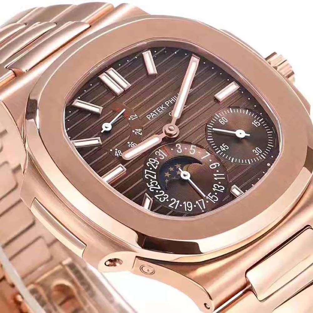 Patek Philippe Men Nautilus Self-Winding 40 mm in Rose Gold-Brown (4)