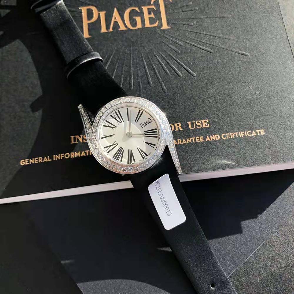 Piaget Women Limelight Gala Watch Mechanica Movement 32mm in White Gold-Black (2)