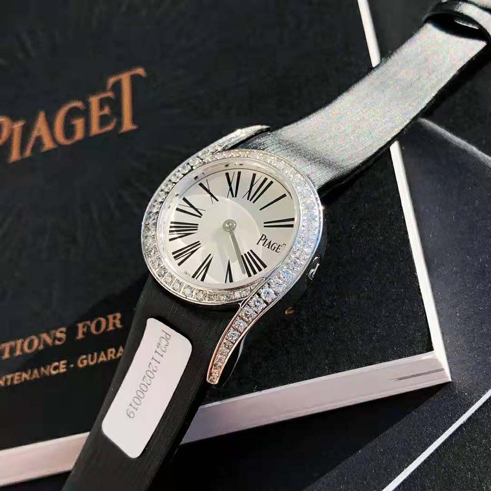 Piaget Women Limelight Gala Watch Mechanica Movement 32mm in White Gold-Black (4)